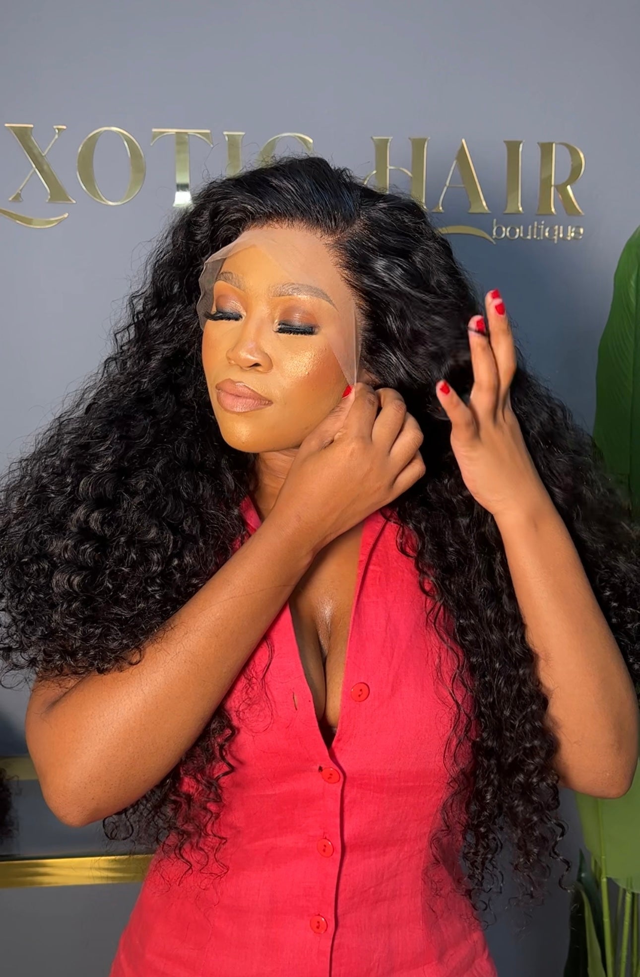 Full frontal luxury curls / waterwave unit (double drawn )
