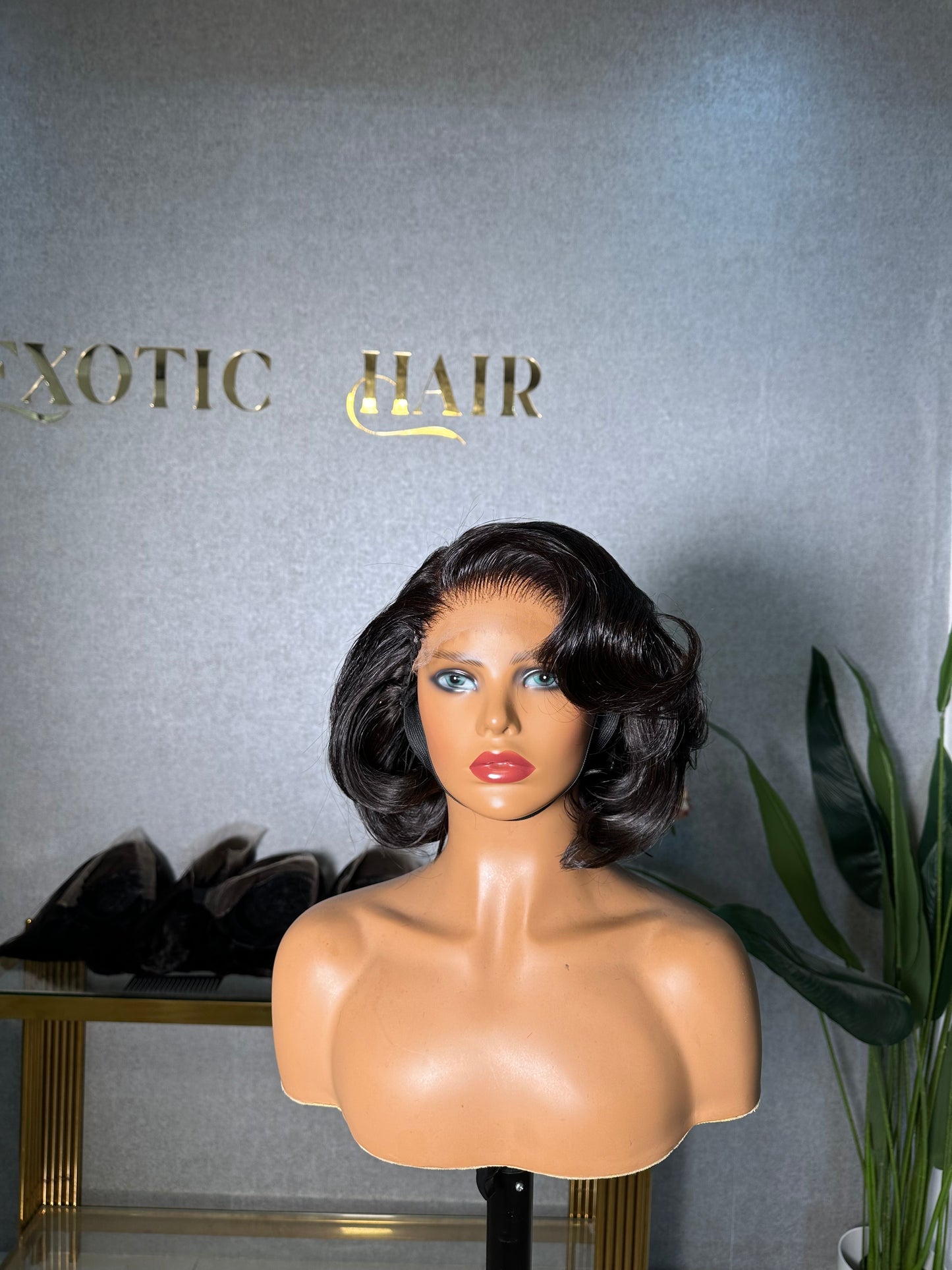 5by5 HD lace glueless straight Double Drawn Bob (curled and layered)