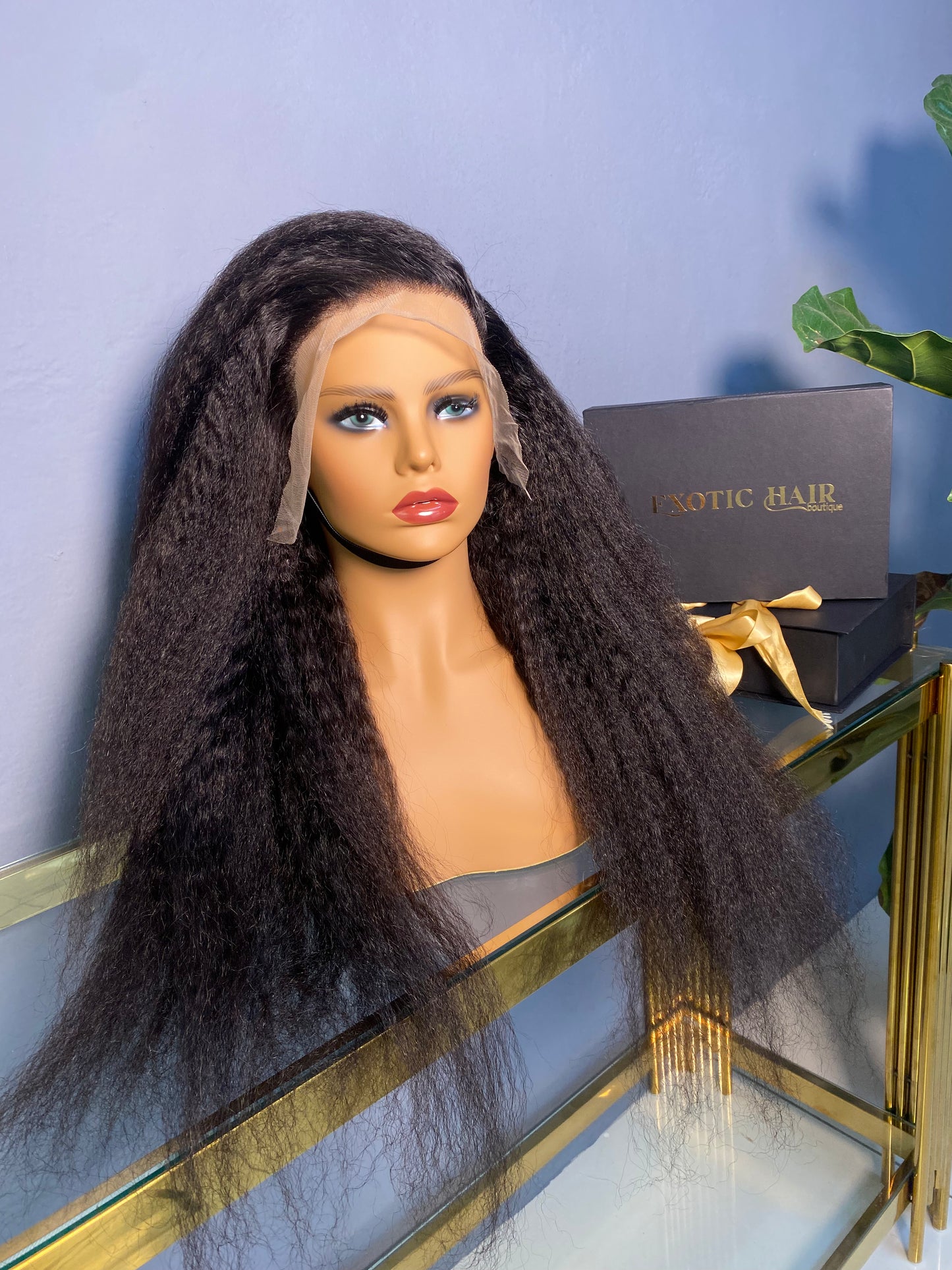 Full frontal Kinky straight wig ( factory made unit)